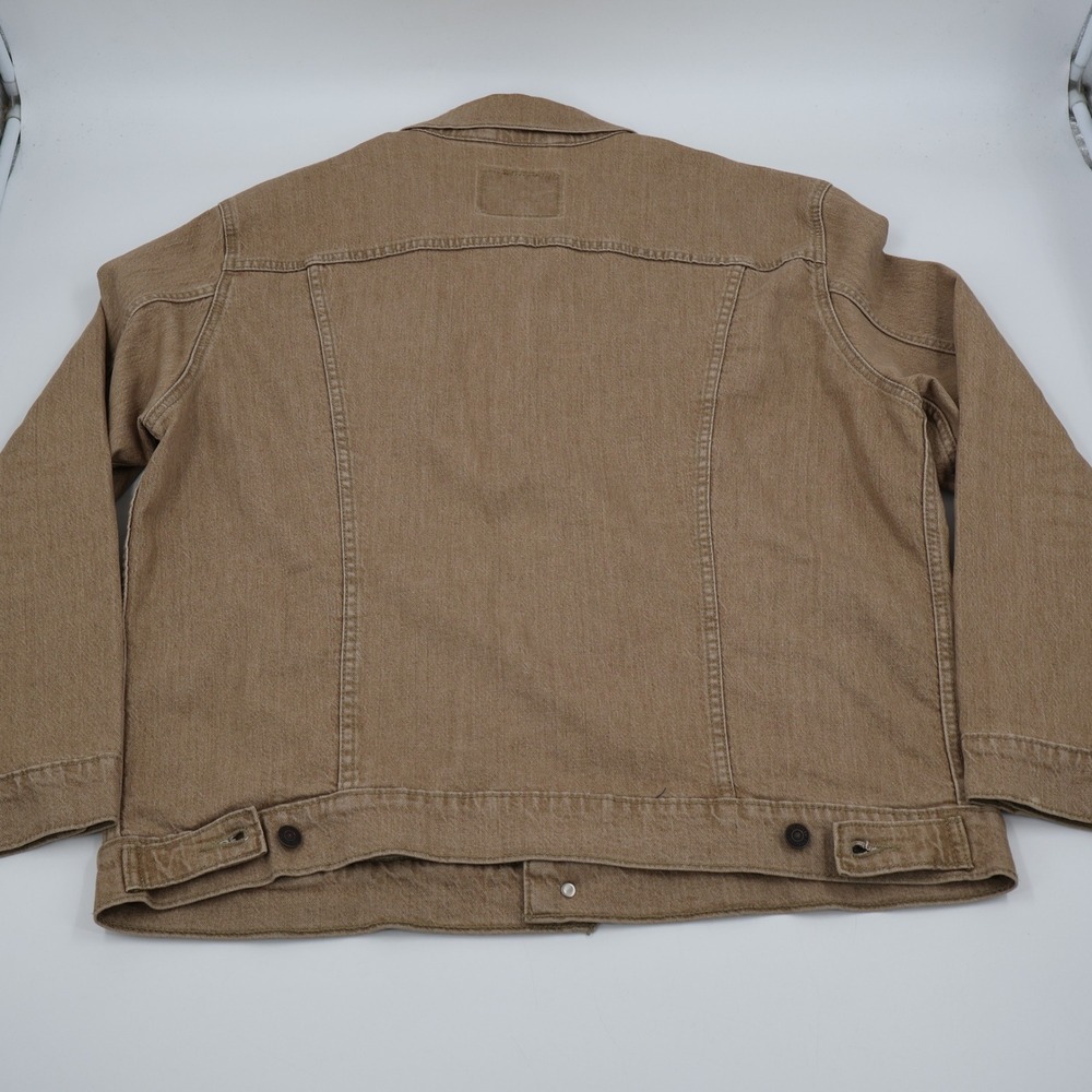 Levis Trucker Jacket Mens XXL Tan Khaki Denim Button Front Coat 72334-0482 - Picture 8 of 12